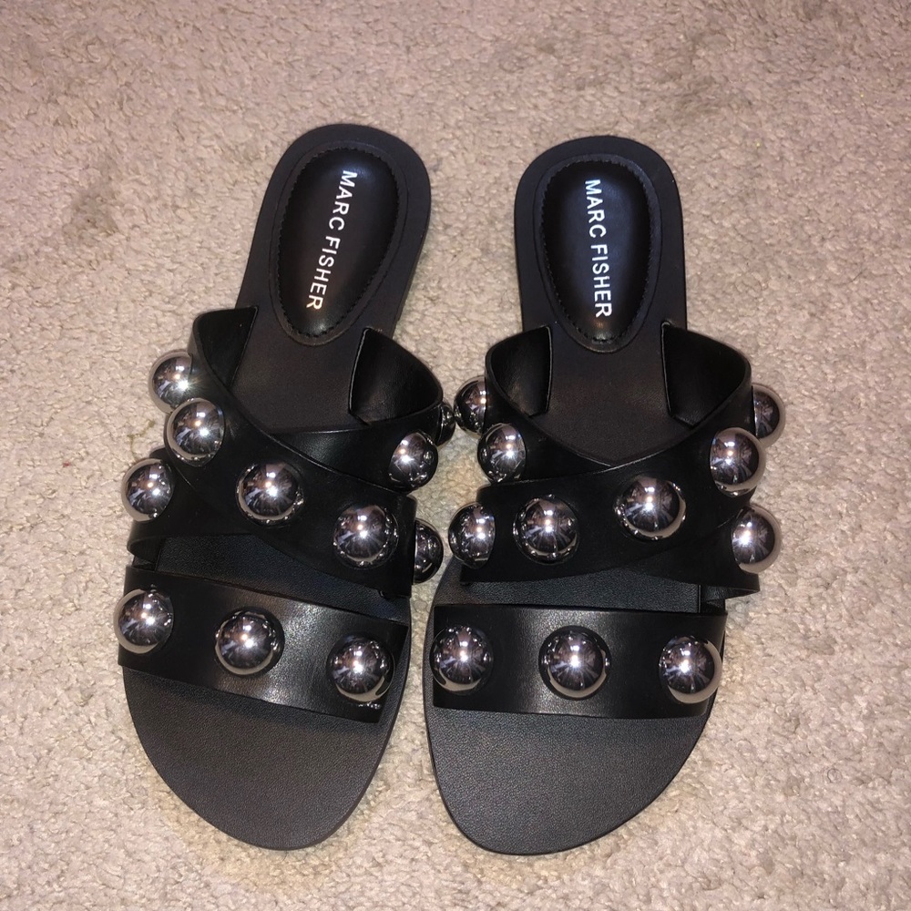 Marc Fisher Studded Slides Sz 5.5 - image 1